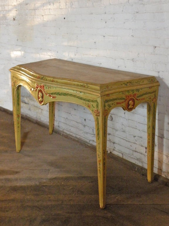 Italian Venetian Neoclassical late 18th century Painted Console Table For Sale