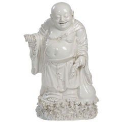 Antique Chinese Blanc de Chine Sculpture of Budai