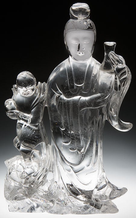 Large Chinese Rock Crystal Sculptural Group