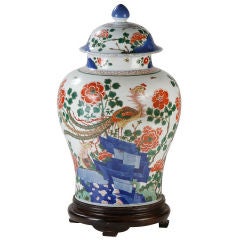 Chinese Five-Color (Wucai) Covered Temple Jar