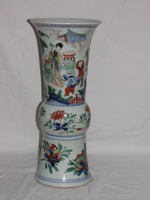 Chinese Polychrome Porcelain Beaker