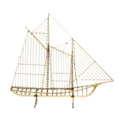 Curtis Jere Brass Sail Boat