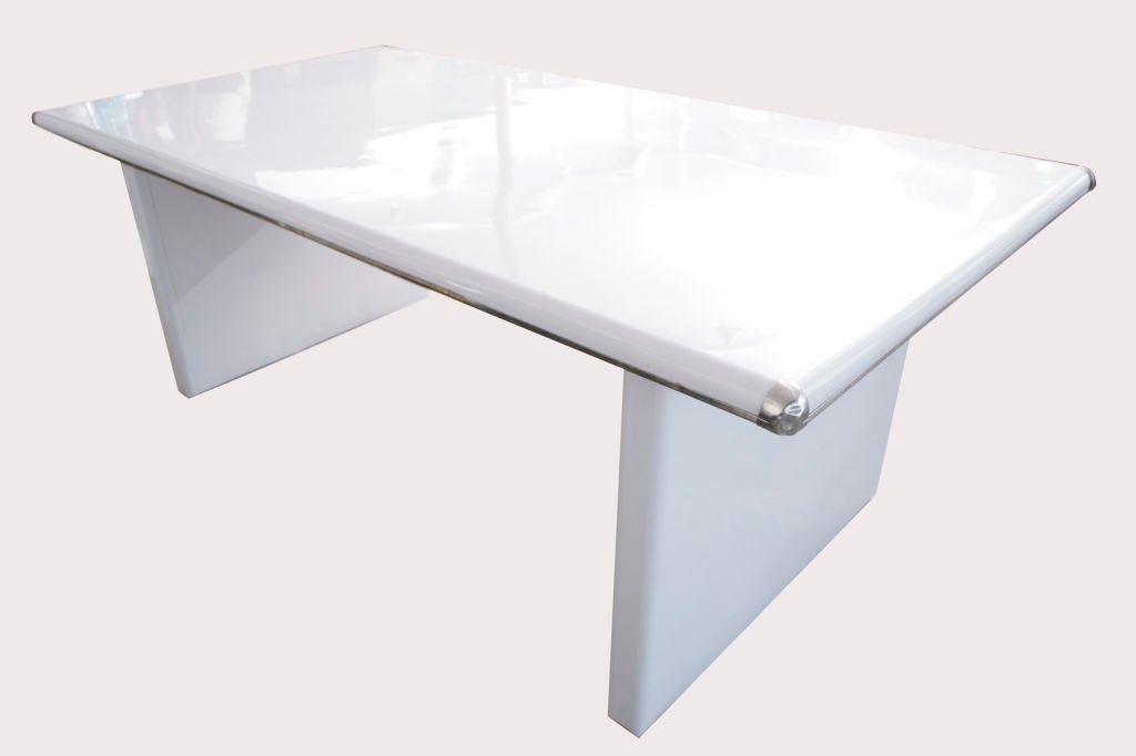 Mid-20th Century Enameled Industrial Desk by Bentson