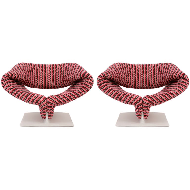 Rare Pair of Pierre Paulin Ribbon Chairs