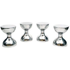 Mirror Polished Aluminum Pedestal Tables