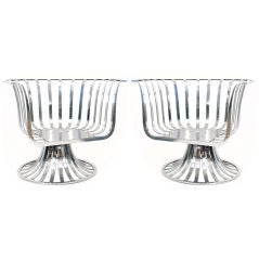 Russell Woodard Polished Aluminum Lounge Chairs