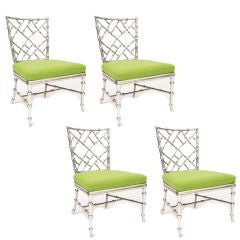 Retro Polished Faux Bamboo Lounge Chairs