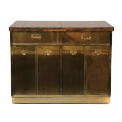 Burlwood & Brass Chest by Mastercraft