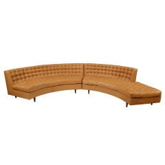 Vintage Spectacular Samson Berman Leather Sectional Sofa