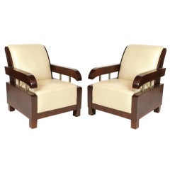 Elegant French Art Deco Lounge Chairs