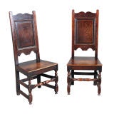 Pair of Paneled Back Hall Chairs