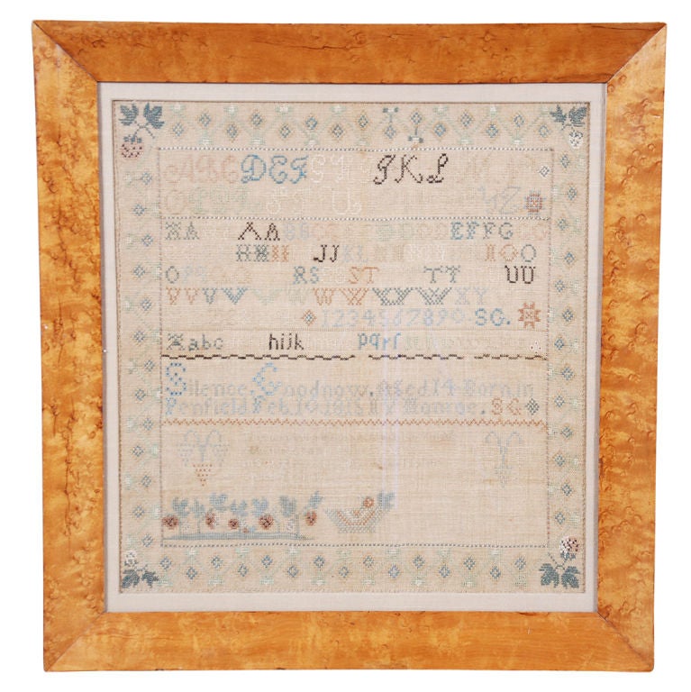 American Needlework Sampler by Silence Goodnow