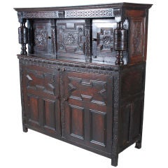 Charles II Period Carved Court Cupboard