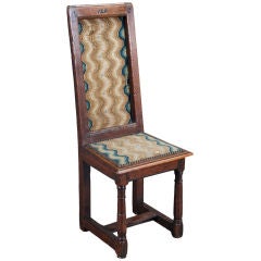 Antique Oak High-Back Child's Chair