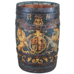 Antique Painted Grog Barrel