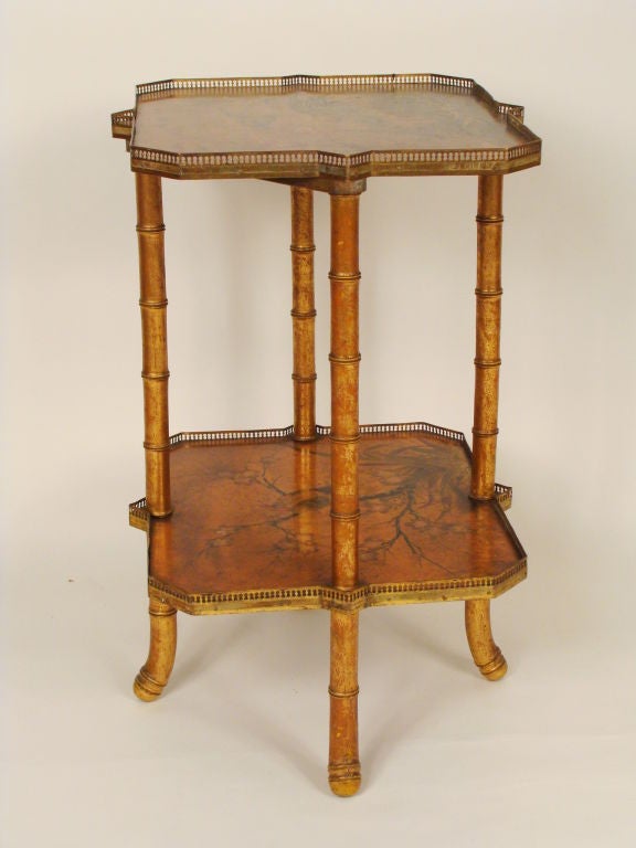 faux bamboo painted occasional table