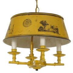 Yellow Tole Chandelier