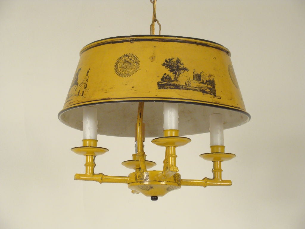 Yellow Tole Chandelier