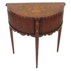 Dutch Marquetry Demi Lune Table