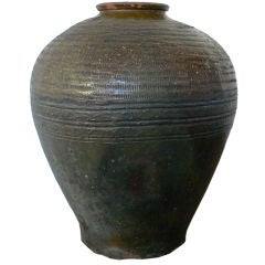 Antique Large Japanese Stoneware Jar