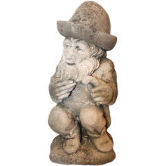 Antique Limestone statue of a garden gnome