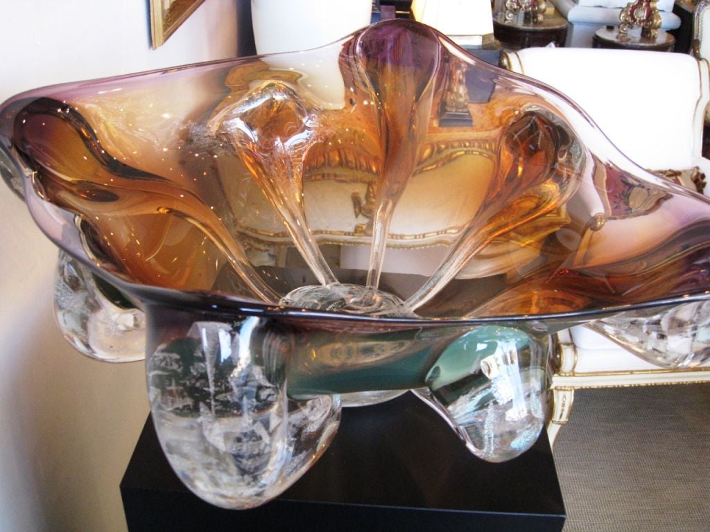 20th Century Large Art Glass Bowl Sculpture