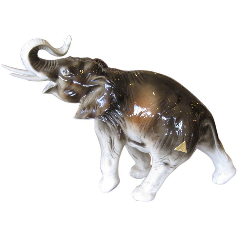 Royal Dux Bohemia Porcelain Elephant For Sale