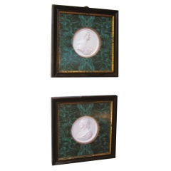 Pair of 19th Century Framed Bisque Portrait Plaques