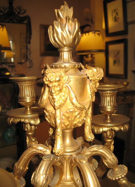 Pair of French Dore Bronze Candelabra For Sale 2