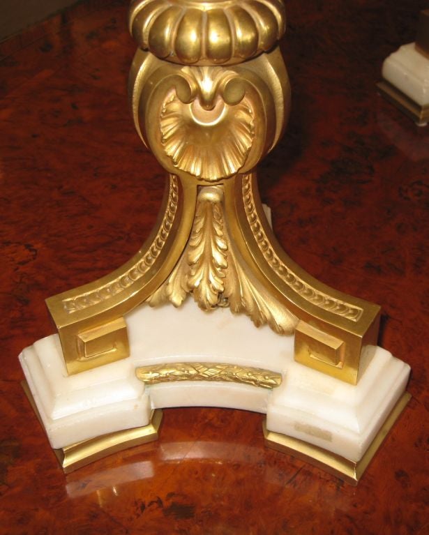 Pair of French Dore Bronze Candelabra For Sale 3