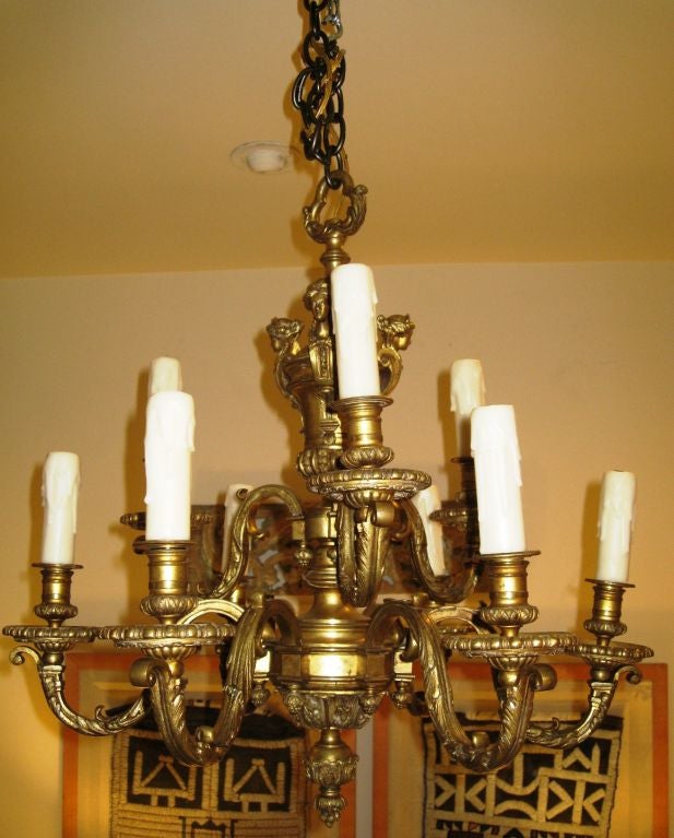 19th Century Dutch Bronze Chandelier