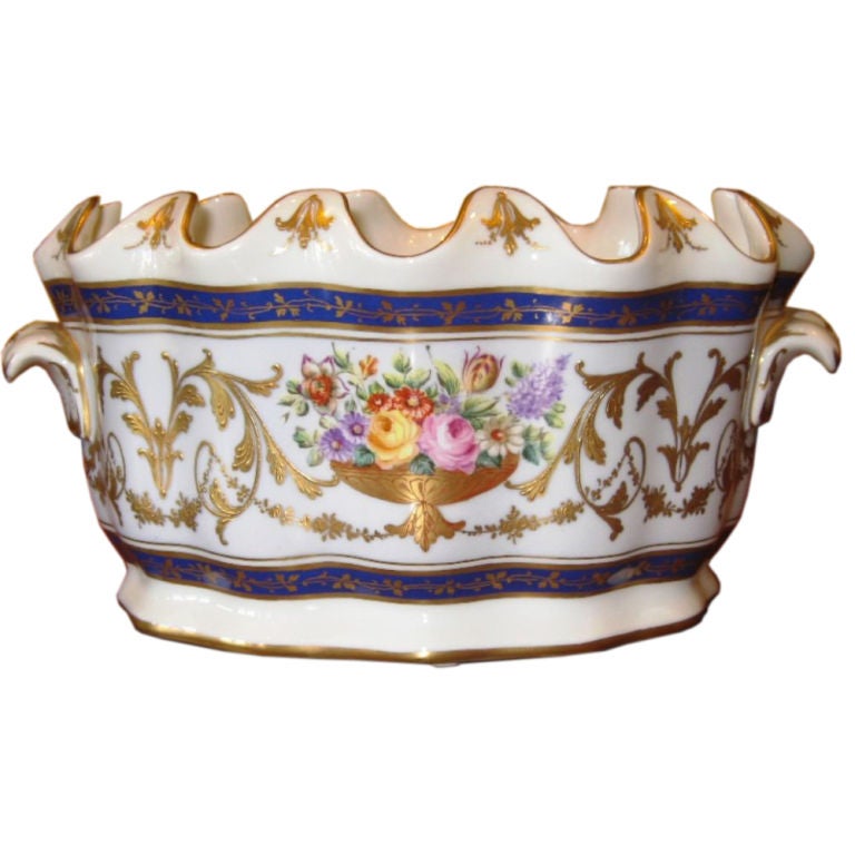 French Paris Porcelain Cachepot or Tureen For Sale