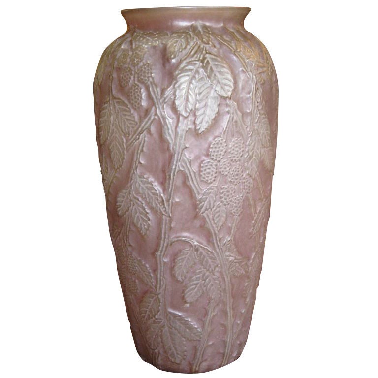 Phoenix Sculptured Art Glass  Vase For Sale