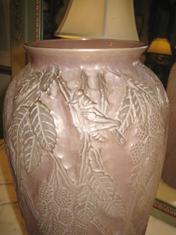 American Phoenix Sculptured Art Glass  Vase For Sale