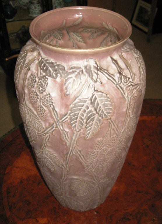 Phoenix Sculptured Art Glass  Vase For Sale 1
