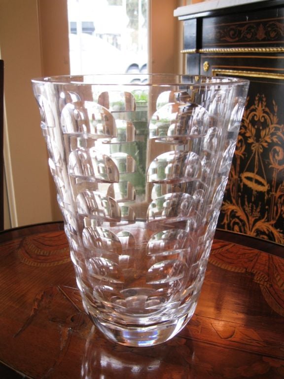 Mid-Century Orrefors Cut Glass Vase