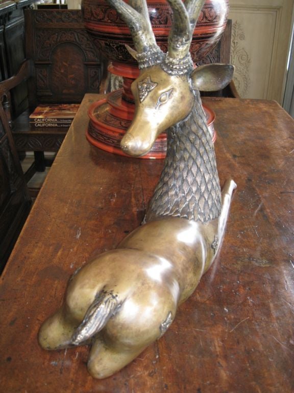 Bronze Deer Sculpture from Thailand For Sale 7