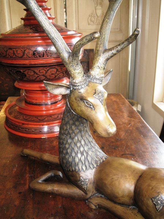 Bronze Deer Sculpture from Thailand For Sale 2