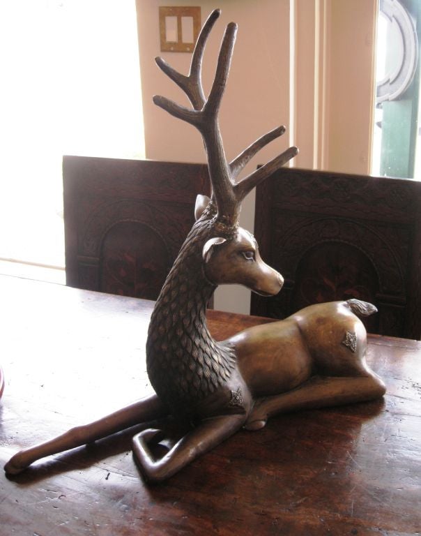 Bronze Deer Sculpture from Thailand For Sale 3