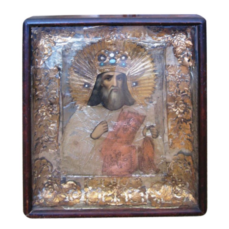19th Century Russian Icon of Christ For Sale