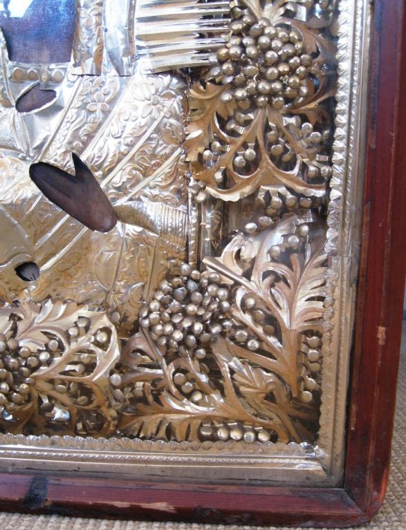 19th Century Russian Icon of the Mother of God of Tenderness For Sale 4