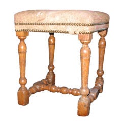 A Baroque seventeenth century walnut turned stool
