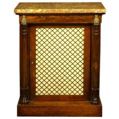 A Regency Rosewood Marble Top Side Cabinet