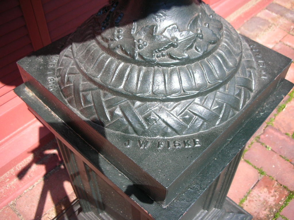 American Cast iron urn by J. W. Fiske