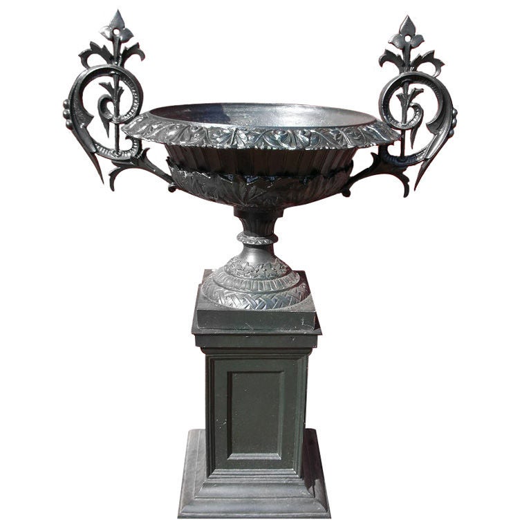 Cast iron urn by J. W. Fiske