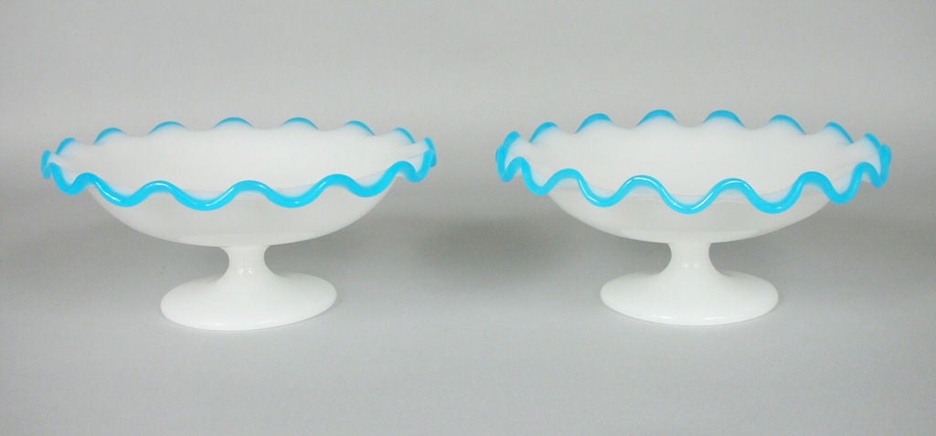 Delightful Pair of Opaline Compotes