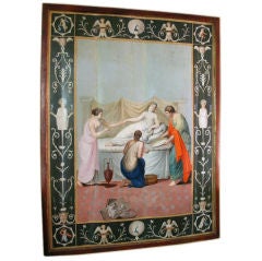 Large Empire painted wooden panel