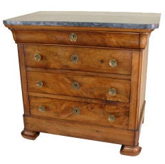 Charles X walnut chest of drawers