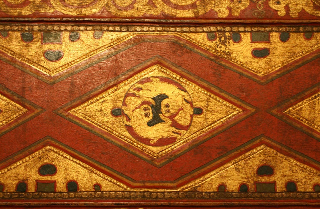 A Decorative Tibetan Book Cover with Double Diamond Motif