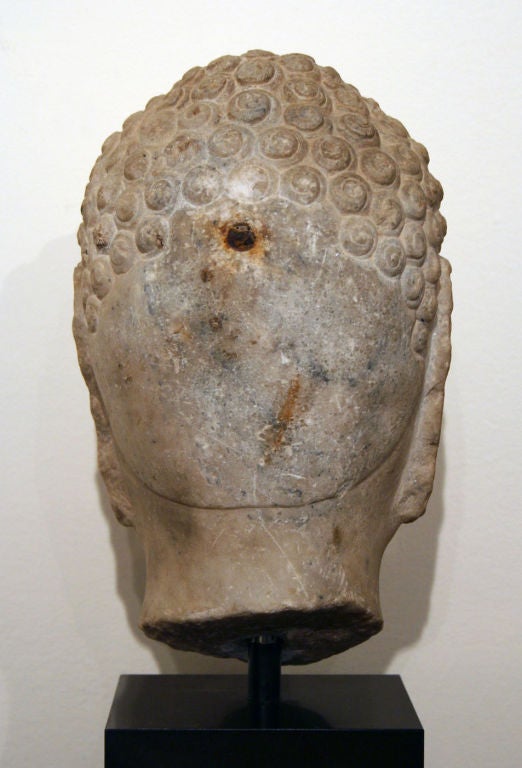 Carved Northern Qi Buddha Head For Sale